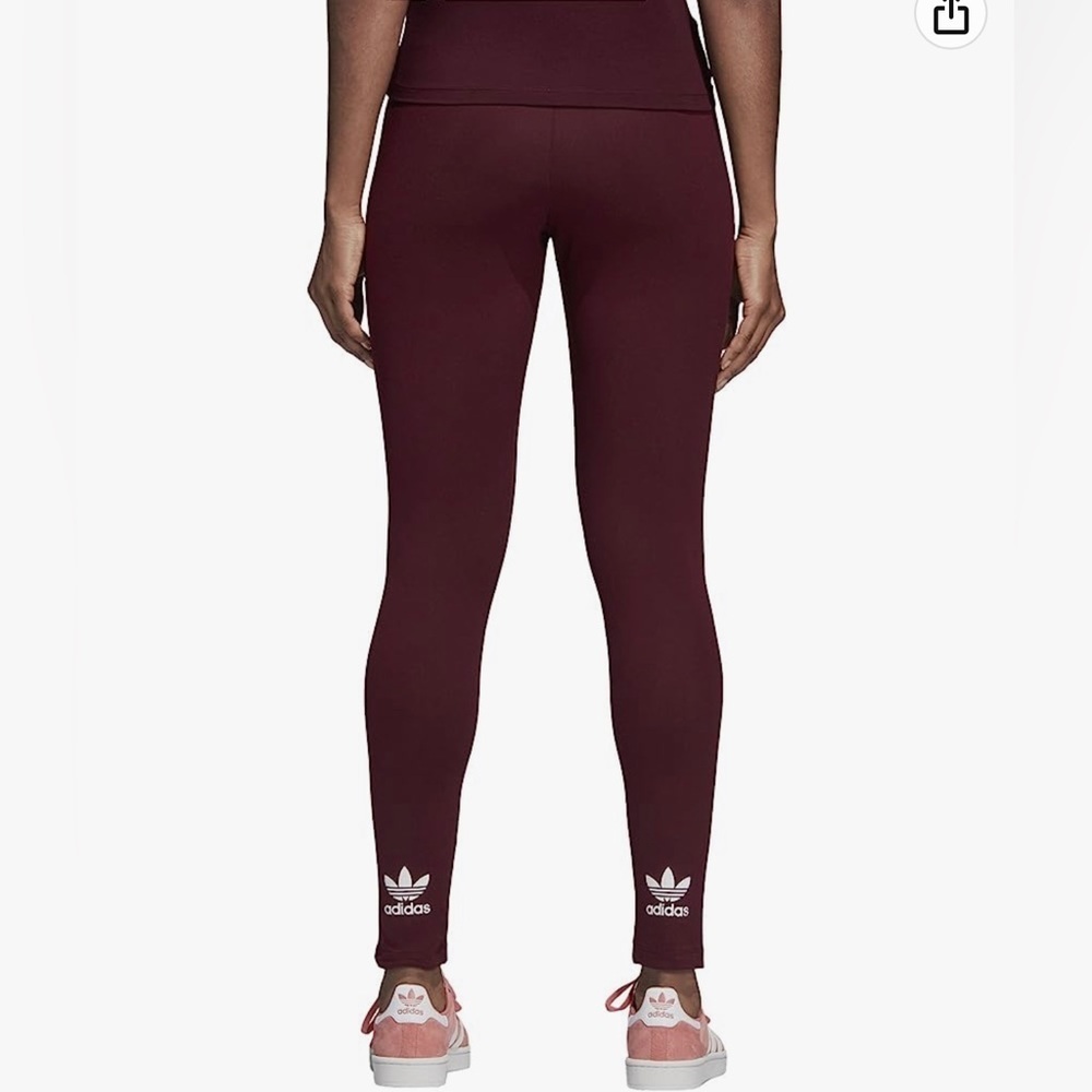 ADIDAS | Burgundy Logo Full Length Leggings Sz XS